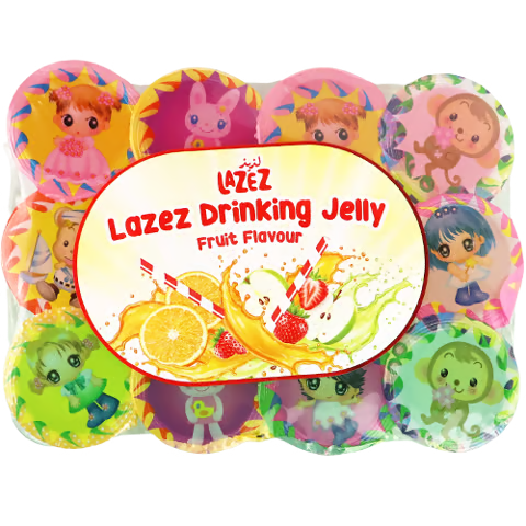 Lazez Jelly fruit flavour cup 75g*12*12 لذيذ جيلي كوب