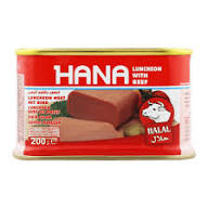 Hana Rundvlees Luncheon Meat 200gr*24stمرتديلا هنا بقر