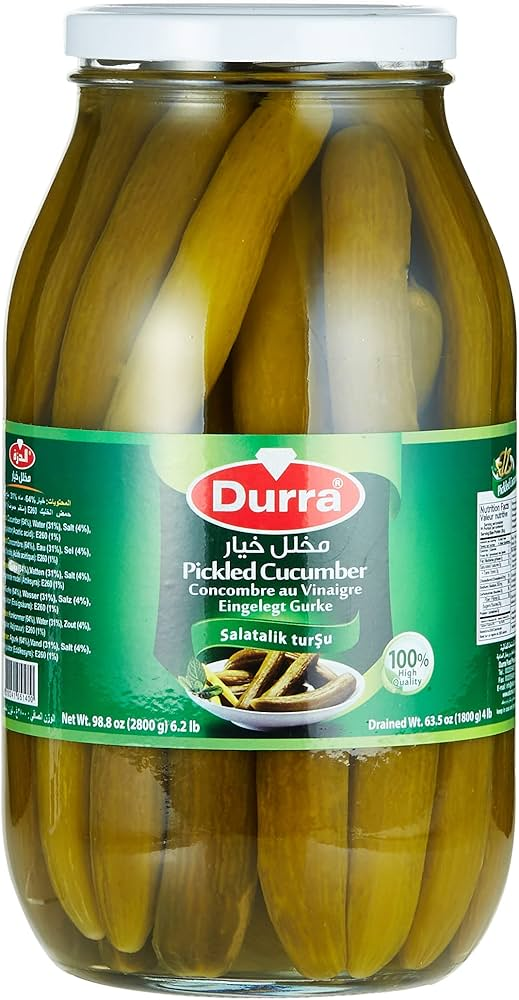 Durra Pickled Komkommers 3000g*4st مخلل خيار الدرة