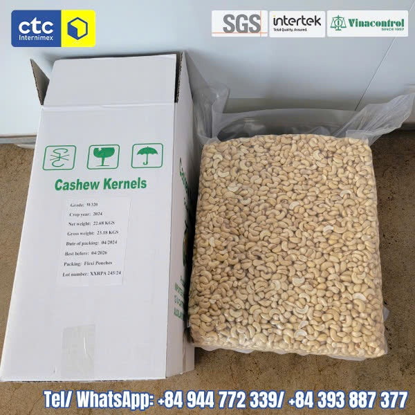 Natuurlijke cashew 22.68 Kg Maat 240 كاجو طبيعي