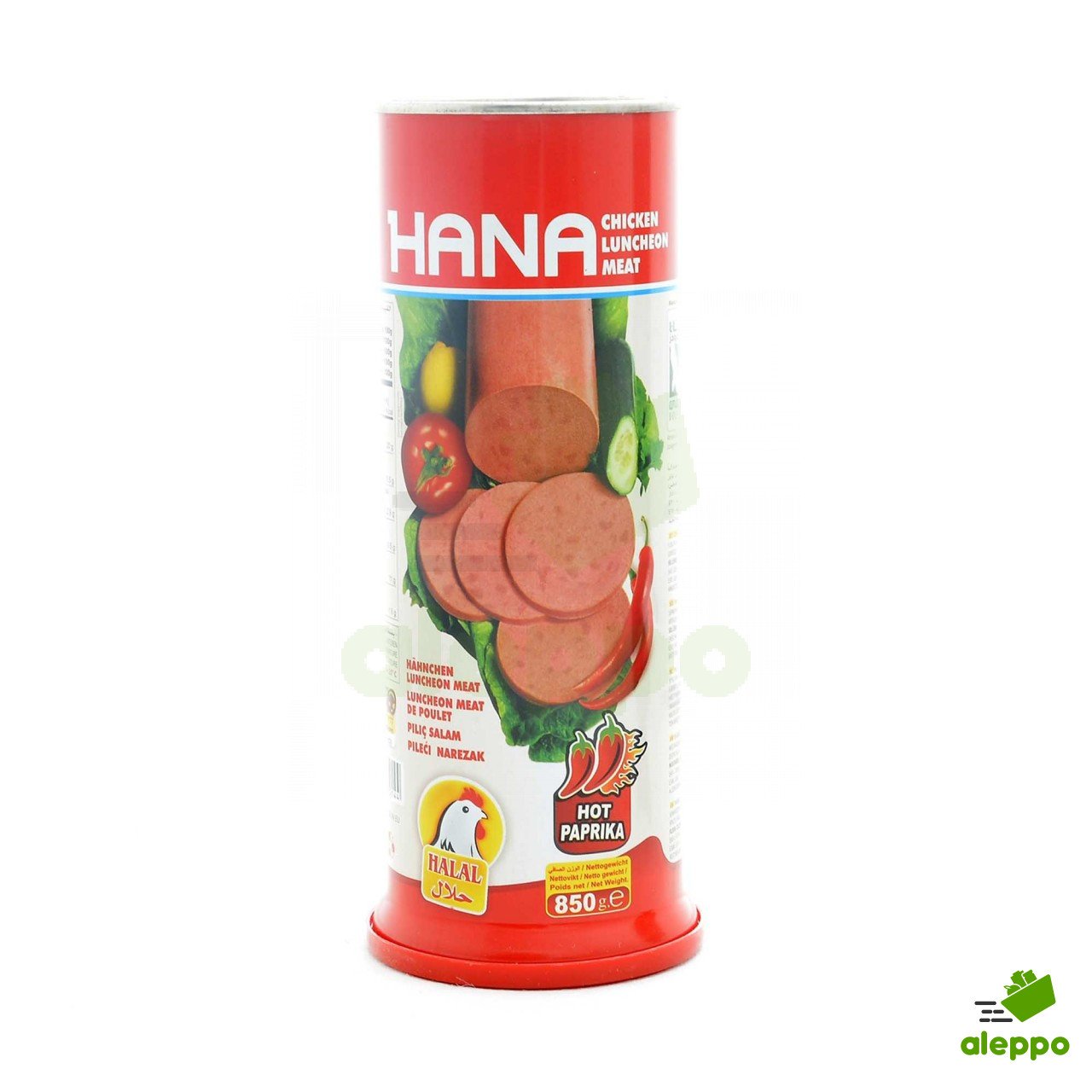 Hana Rundvlees Luncheon Meat Hot Pepper830g Cylindrical*830st هنا بقر حار