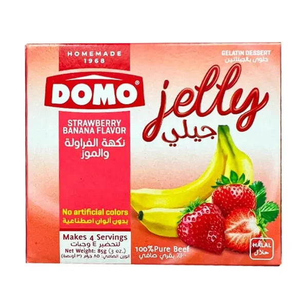 Jelly Strawberry - Banane Flavour Domo 72*85g جيلي دومو موز و فراولة
